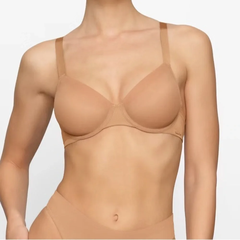 NWT Skims No Show Molded Unlined Demi Bra Sheer Ochre 40C